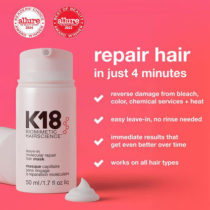 full-size leave-in molecular repair hair mask